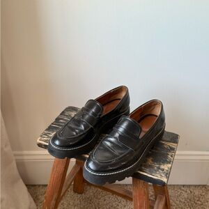 Franco Sarto Black Balin Loafer Leather Slip-On Loafers